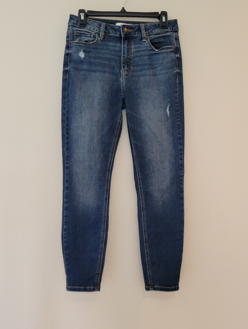 Eunina Clara High Rise Skinny Crop Jeans Medium Wash Blue Size 9
